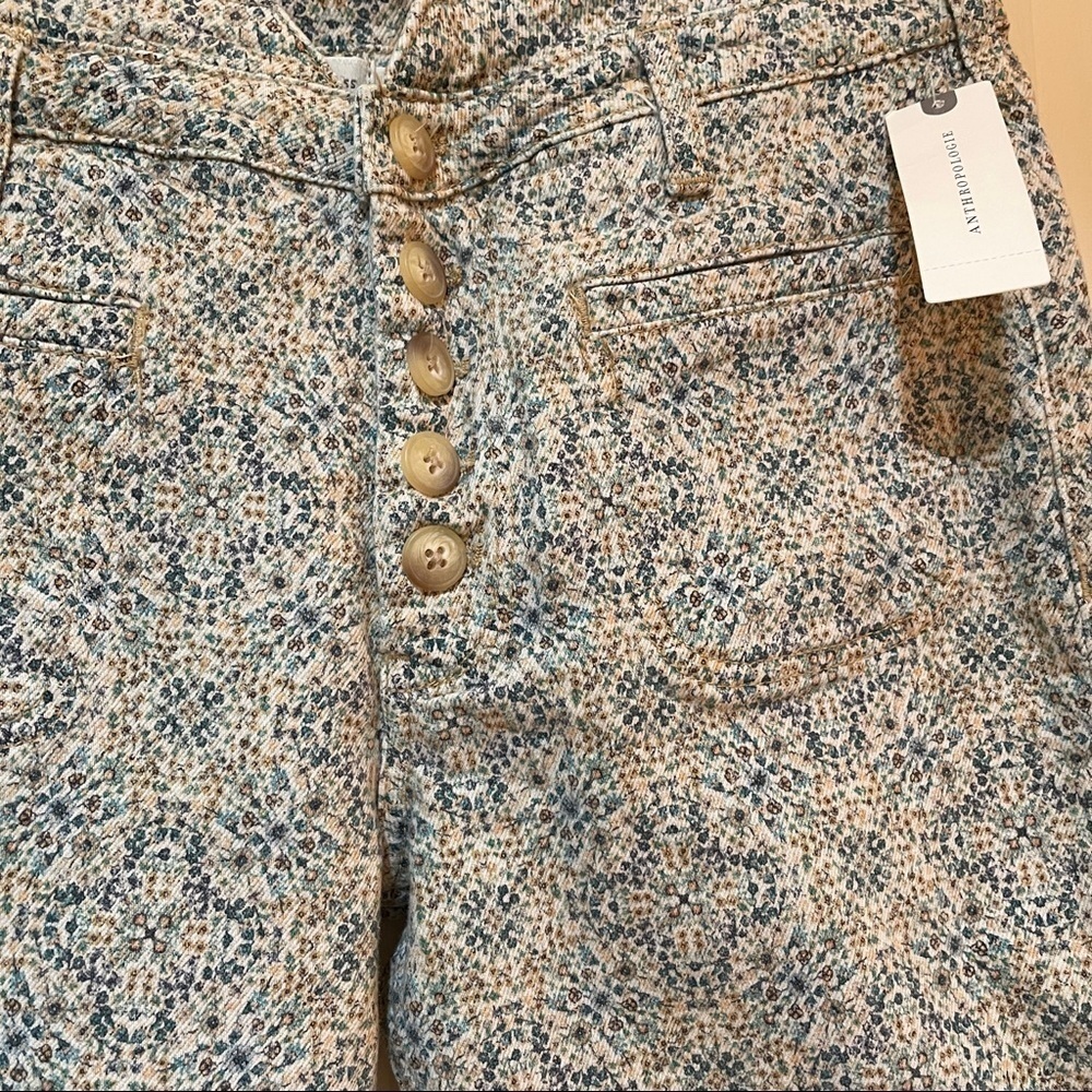 Nwt Anthropologie Pilcro Ultra High-Rise Seamed Utility Jeans Size 26 floral new - Picture 7 of 11